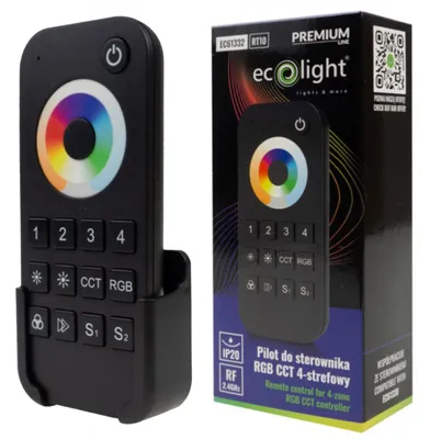 Immagine prodotto di Pilot RT10 RF a 4 zone per controlli LED RGBCCT, con interfaccia touch, colore nero
