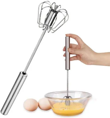 Obrázek produktu pro 12palcová kuchyňská mixérka z nerezové oceli, ruční šlehač na mléko, poloautomatický