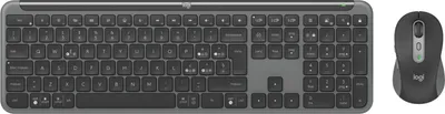 Produktbild von Logitech Signature Slim Combo MK950, Kabellos, RF Wireless + Bluetooth, Scherenschalter, QWERTY, Graphit, Maus enthalten