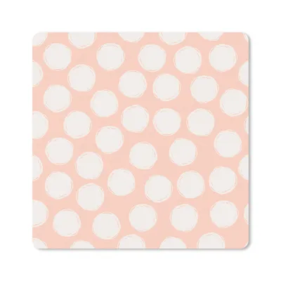 Produktbild von MuchoWow® Mauspad Mousepad Polka dots - Rosa - Muster 20x20 cm - Mousepads - Maus Mat - Pad - Mausunterlage - Desk Mat - Bureauartikeln