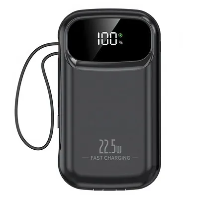 Produktbild von Powerbank 20000mAh mit Schnellladung – Tragbarer externer Akku mit USB- und USB-C-Kabel, kompakt für iPhone