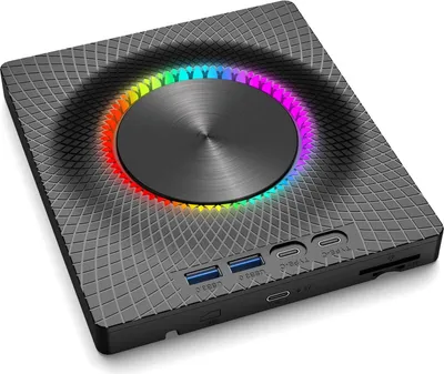 Immagine prodotto di ZELURXX Masterizzatore DVD esterno USB 3.0, tipo C, multifunzione, HUB 7 in 1, DVD-RW, Blu-ray, lettura 24x, scrittura 8x, portatile