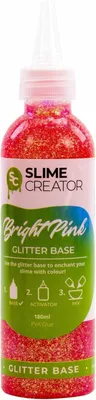 Immagine prodotto di Base glitterata - Rosa chiaro - Flacone da 180 ml con beccuccio dosatore - Sicura e adatta per la creazione di slime