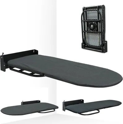 Imagen del producto de Tabla de planchar de pared, plegable, de 92 x 32 cm, con rotación de 180 grados, que ahorra espacio, ideal para espacios pequeños