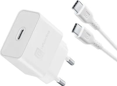 Imagen del producto de Kit de cargador USB-C de Cellularline para Samsung, 25W, color blanco