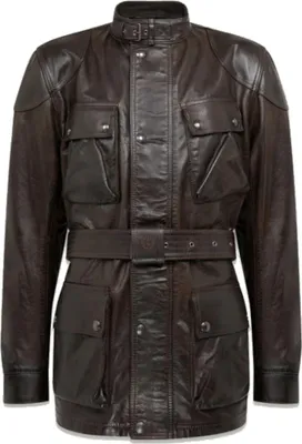 Produktbild von Belstaff Trialmaster Motorrad Lederjacke, schwarz/braun, M