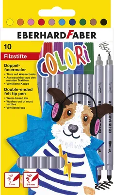 Obrázok produktu pre EBERHARD FABER 550010 Dvojité perá s vláknovým hrotom, balenie po 10 ks