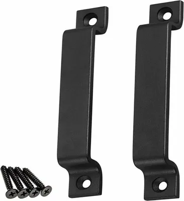 Produktbild von Scheunentorgriff, 2 schwarze Scheunentorzüge für Holztüren, geeignet für Tore/Gartenschuppen, Küchenschränke, Türgriffe, Schränke, Schubladen, Schlafzimmermöbel