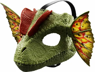 Produktbild von Jurassic World Dilophosaurus Spielmaske mit Sound und Wasserschießfunktion HXF55