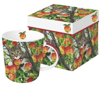 Produktbild von Tasse aus Porzellan Fuji - Katze im Apfelbaum 0,4L, Höhe 9,7cm