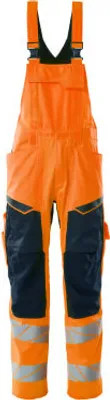 Produktbild von Mascot Latzhose mit Knietaschen Accelerate Safe 19569, Farbe:hi-vis orange/schwarzblau, Größe:C60-lang
