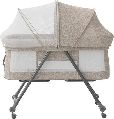Immagine prodotto di Lettino pieghevole con dondolo e rotelle, beige