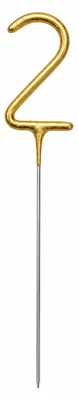 Produktbild von Zahlen Wunderkerze 15 cm | Gold Zahl: 2