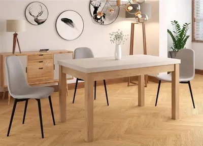 Obrázok produktu pre Rozkladací jedálenský stôl 140(218)x80 KALENYK - kašmír / dub
