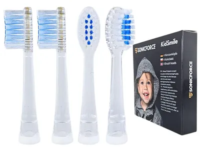 Produktbild von SonicForce Blaue Ersatzköpfe für Brush-Baby BabySonic PRO, 4 Stück
