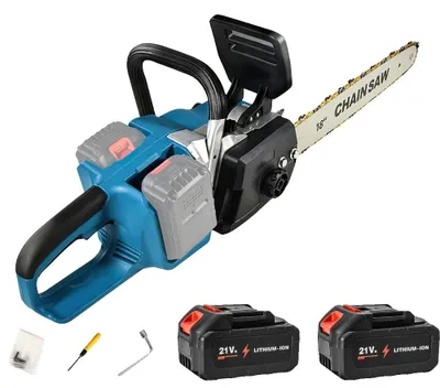 Obrázek produktu pro Elektrická řetězová pila, délka vodící lišty 18 palců, bezdrátové provedení, včetně 2 baterií