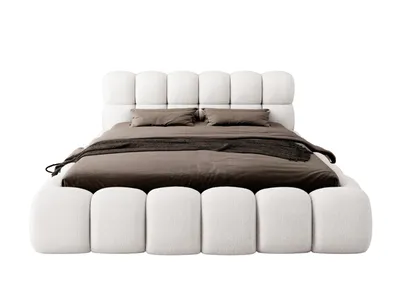 Produktbild von LUXKOR24 Polsterbett MORRICE 140x200cm mit Bettkasten & Metallgestell - ECRU