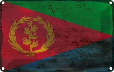 Produktbild von vianmo Blechschild 20x30 cm Eritrea Rost Flagge Fahne Wappen