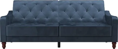 Produktbild von Vintage Tufted | Schlafsofa 3 Sitze in Samtblau