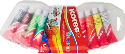 Produktbild von Kores Temperafarbe "Temperas" 12er Kunststoffetui