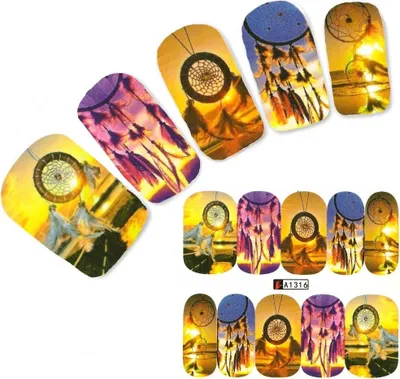 Produktbild von Tattoo Nail Traumfänger Federn Aufkleber Nagel Sticker