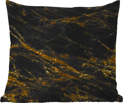 Produktbild von MuchoWow® Outdoor Kissen - Marmor - Gold - Schwarz - Luxus - 60x60 cm - Wetterfest - Lounge Kissen - Dekoration - Schlaf Kissen
