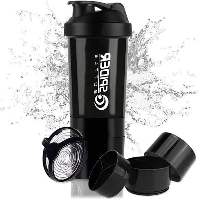 Produktbild von Famanu Shakerflasche 500 ml - Proteinschüttler für Sportgetränke - Schwarz