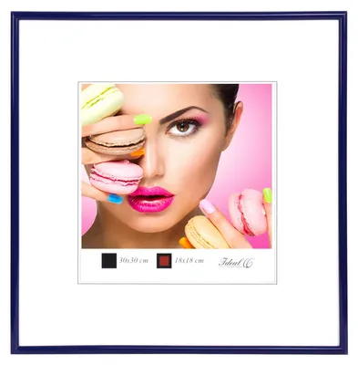 Produktbild von Photo Style Kunststoff Bilderrahmen quadratisch Foto Rahmen Picture Frame Collage - Farbe: Blau | Format: 30x30