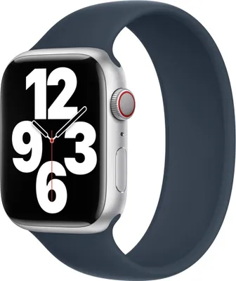 Image de Apple Solo Strap en silicone pour l'Apple Watch | 44/45/46/49 mm - Taille 7 - Storm Blue