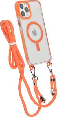 Immagine prodotto di Custodia posteriore TUNIQ per iPhone 12 Pro Max - cordino da collo - Magsafe - Arancione