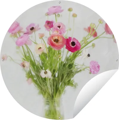 Produktbild von MuchoWow® Gartenposter Outdoor-Poster Rund Stillleben - Blumen - Frühling Ø 90 cm Gartendeko Rundes Poster draußen