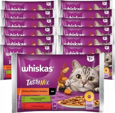Produktbild von Whiskas Country Collection Katzennassfutter in Sauce 52 Portionsbeutel à 85g (13 x 4 x 85 g)
