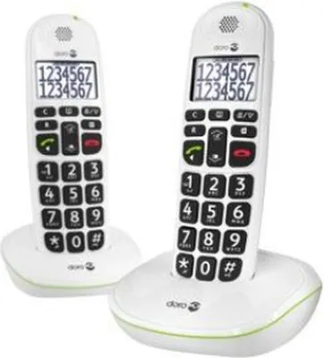 Image de Téléphone sans fil duo dect blanc sans répondeur - Doro - PHONEEASY110WDUOBLANC -