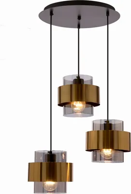 Obrázok produktu pre Moderné závesné osvetlenie SPIEGA - 3xE27, 60W, čierne / mosadzné