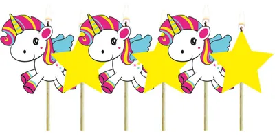 Image de Licorne - Set de bougies, 6 pièces