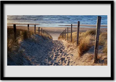 Produktbild von Bild 70x50 MDF-Rahmen Wandkunst Pfad Meer Landschaft