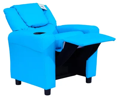 Produktbild von Kindersessel mit neigbarer Rš¹cklehne 62 x 52 x 69cm Massivholzrahmen Blau