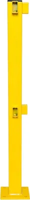 Produktbild von PROREGAL Standpfosten für Rammschutz-Geländer S-Line | Ecke | HxBxT 100x14x16cm | Feuerverzinkter & kunststoffbeschichteter Stahl | Gelb