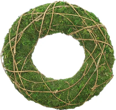 Immagine prodotto di Ghirlanda di muschio e sterpaglie, verde, Ø 30 cm, ghirlanda decorativa, ghirlanda da tavolo