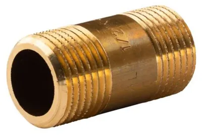 Zdjęcie produktu dla Messingowy złączka gwintowy, dystans, podwójny łącznik 1/2" - 1/2", długość L = 40 mm, wzmocniona konstrukcja