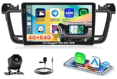 Productafbeelding van Android Autoradio voor Peugeot 508 2011-2018 met Draadloze Carplay en Android Auto