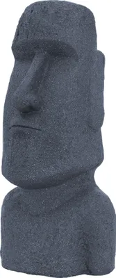 Obrázok produktu pre ECD Nemecko Moai figúra Rapa Nui hlava 78 cm vysoká, sivá, vyrobená z polyresinu odolného voči poveternostným vplyvom, socha Veľkonočný ostrov ako dekorácia pre dom a záhradu