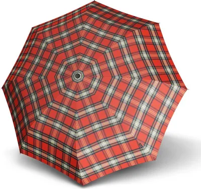 Image de Knirps parapluie de poche parapluie Business Line Fiber T2 Duomatic Check Red rouge