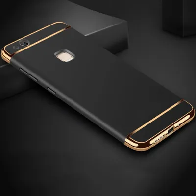 Produktbild von Handy Hülle Schutz Case für Huawei P9 Lite Bumper 3 in 1 Cover Chrom Schwarz