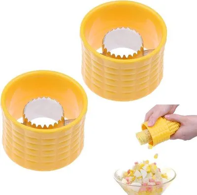 Produktbild von Maisschleuder - 2 Stück - Gelber Maispeller - Handmaisschleuder - Keukenwerkzeug