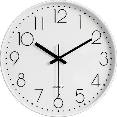 Produktbild von Wanduhr, geräuschlos, kein Ticken, 30 cm (12 Zoll), modernes Quarz-Design, Dekoration für Küche, Büro, Weiß