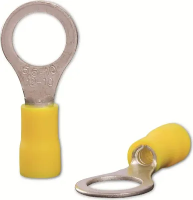 Produktbild von QUADRIOS Ringkabelschuh, 22C460, 4,0 - 6,0 mm², Gelb, Teilisoliert, Loch-Ø 10,5 mm, 100 St.