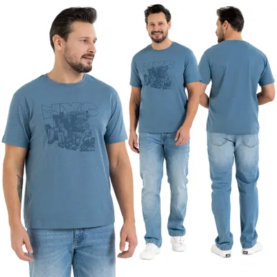 Immagine prodotto di Maglietta - Maglietta da uomo taglia XXL - Maglietta a maniche corte blu - Maglietta in cotone - Maglietta basic