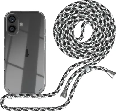 Produktbild von EAZY CASE Handykette mit Hülle für Apple iPhone 16 Backcover Handykette, zum Umhängen in Schwarz