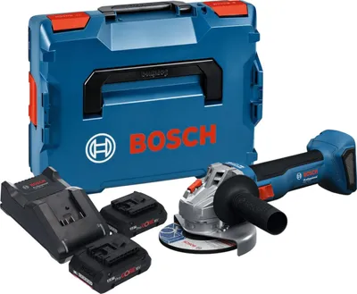 Zdjęcie produktu dla Bosch GWS 18V-8 Professional akumulatorowa szlifierka kątowa 18 V 125 mm bezszczotkowa + 2x akumulator ProCORE 4,0 Ah + ładowarka + L-Boxx
